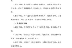 初学者篮球训练计划方案